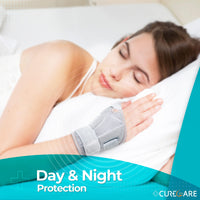 1 x RAW Customer Returns CURECARE Thumb Splint, Comfortable CMC Thumb Brace Right Left, Universal Size Thumb Orthosis for Arthritis, Tendonitis, CMC Joint Injuries Gray  - RRP €13.99