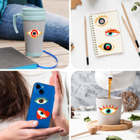 6 x Brand New Amaxiu 50pcs Evil Eye Stickers, Waterproof Aesthetic Stickers Lucky Stickers for Water Bottles Laptop Luggage Suitcase Skateboard Scrapbooking Guitar - RRP €122.4