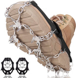 1 x RAW Customer Returns Seydrey Ice Crampons with 19 Teeth in Stainless Steel, Ice Cleats for Women and Men, Resistant, with Excellent Grip, for Ice Peaks Hiking Camping Moutaineering - RRP €14.0