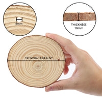 1 x RAW Customer Returns Kurtzy 10 pcs Natural Small Wooden Discs with Holes String 10-12 cm Diameter, 10 mm Thick - Rustic Wooden Discs for Crafts - Decorative Tree Discs with Bark for DIY Christmas - RRP €13.99