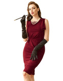 1 x Brand New Belle Poque Women s Vintage Sheath Dress Bodycon Knee-Length Summer Pencil Dress Sleeveless Cocktail Dress Business Party Wine Red M - RRP €29.48