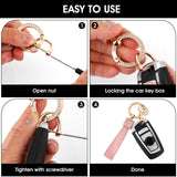 1 x Brand New Amabro Leather Car Key Fob, Universal Leather Key Fob Holder with Diamond Anti Loss D Ring 360 Degree Rotating Car Key Fob for Men Pink  - RRP €27.6