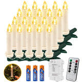 4 x Brand New Koopower 2x 20 LED candles with timer, batteries and remote control on 10m IP65 waterproof transparent cable, dimmable candle light chain for Christmas tree, wedding, party-warm white - RRP €24.16