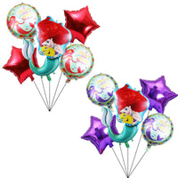 2 x Brand New Mermaid Birthday Decoration 10 Pieces Mermaid Foil Balloons Mermaid Theme Party Decoration Mermaid Balloons Set Red and Purple Birthday Decoration Girls for Mermaid Party Supplies - RRP €38.4