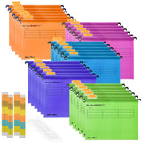 1 x RAW Customer Returns MerryNine A4 Hanging File Folders, 30 Pack Polypropylene Filing Cabinet Hanging File Folders with Tabs and Card Inserts for School Home Work Office Organization 30, Mixed Colors  - RRP €30.23