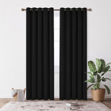 1 x RAW Customer Returns Deconovo Blcikdicht blackout curtains with eyelets, thermal curtain, cold protection, 229x168 cm height x width , black, set of 2 - RRP €48.95