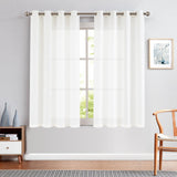 1 x RAW Customer Returns TOPICK White Curtains Semi-Transparent Curtains with Eyelets Light Filtering Privacy Eyelet Curtain for Living Room Bedroom 130W x 225H cm 2 Pieces - RRP €38.3