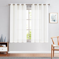 1 x Brand New TOPICK White Curtains Semi-Transparent Curtains with Eyelets Light Filtering Privacy Eyelet Curtain for Living Room Bedroom 130W x 225H cm 2 Pieces - RRP €38.3