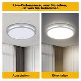 1 x RAW Customer Returns Ceiling light LED, 30cm 24W 2400LM warm white 4000K, silver round modern ceiling lights, for living room, kitchen, dining room, hallway, home office - RRP €19.67