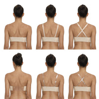 1 x RAW Customer Returns YANDW Backless Strapless Strongly Padded Push Up Bra with Multiway Clear Transparent Back Invisible Straps Women s Large Sizes Breasts Nude, 75C - RRP €40.14