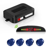 1 x RAW Customer Returns Parking aid wireless kit, reversing radar system with 4 PDC sensors, wireless LED distance display with acoustic warning 4 black color rear parking aid for car vans RV trailer - RRP €37.1