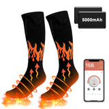 1 x RAW Customer Returns Heated socks, 5000 mAh heated socks, ski socks, foot warmer with 4 adjustable temperatures and APP remote control for men, women, winter, outdoor, camping, fishing, skiing L size 43-53 . - RRP €47.99