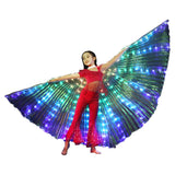 1 x RAW Customer Returns Tongdejing Belly Dance Wings LED Belly Dance Wings Luminous B Butterfly Wings with Telescopic Stick for Kids Bar LED Wings Belly Dance Halloween Stage Wear Colorful  - RRP €33.71