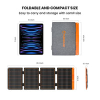 1 x RAW Customer Returns 40W Small USB Solar Panel Charger, 18W USB-A USB-CPD2.0 Portable Foldable for Emergencies Monocrystalline ETFE Panels IP67 Waterproof for Camping Hiking Backpacking Outdoor for Mobile Phones Tablets - RRP €76.63