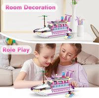 1 x RAW Customer Returns COGO Friends Girls Boat Building Toy Sets Boat Toy Ship Building Blocks Creative Toy Gifts for Children Girls Boys Ages 6 and Up 318 Pieces - RRP €26.69