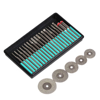 1 x RAW Customer Returns ZFE Diamond Burr Set Diamond Grinder Grinding Bit Drill Set For Dremel, Proxxon Multifunctional Tools-3mm Shank 25pcs Grinding Bit Drill Set  - RRP €9.99