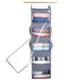 3 x Brand New MKPCW Hanging Closet Organizer with 5 Shelves, Storage Shelf with 4 Pockets for Clothes Grey  - RRP €61.2