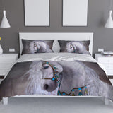 6 x Brand New Horse 3D print bedding set, children s bedding set animal horse motif microfiber duvet cover set with zipper and pillowcase 50x75cm, for children, boys, teens. Horse B, 200x200 cm  - RRP €122.4