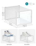 1 x RAW Customer Returns SONGMICS Shoe Boxes, Pack of 8 Shoe Containers, Foldable and Stackable Shoe Organizers, Up to Size 46, Transparent and White LSP08MWT - RRP €39.34