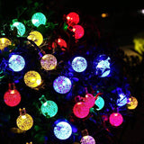 1 x RAW Customer Returns Wlevzzor Solar Outdoor Fairy Lights, 20M 180 LEDs Crystal Ball Fairy Lights, Solar Powered, Solar Patio Lighting with 8 Modes for Christmas Tree, Garden, Yard, Party 20M, Warm Light  - RRP €22.67