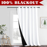 1 x RAW Customer Returns PONY DANCE Thick and heavy curtains against heat partition room divider curtain 1 piece H 245 x W 200 cm double-layer thermal curtain with eyelets extra wide curtains white opaque - RRP €44.14