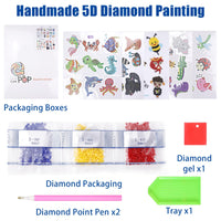 1 x Brand New JUMRHFAN Diamond Painting Animals DIY Set Children, 46 Pieces 5D Diamond Painting Children Boy, Diamond Painting Sticker Painting Stickers, Creative Gifts for Children Adults - RRP €20.4