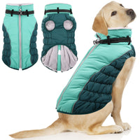 1 x Brand New ASENKU Warm Dog Coats, Winter Dog Jacket with Harness, Waterproof Dog Coat with Abdominal Protection, Suitable for Small and Large Dogs, Blue, S - RRP €18.0