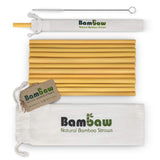 1 x RAW Customer Returns Bamboo straws 22 cm Pack of 12 Reusable drinking straws Party straws Biodegradable straw Reusable straws Straw brush Bambaw - RRP €11.59