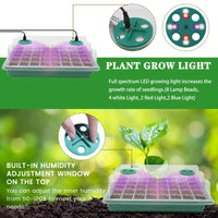 1 x RAW Customer Returns MQFORU Seed Germination Trays with Adjustable Growth Light, 2 Pcs 80 Cells Seed Germinator, 2 Meters Timer Controller for Greenhouse Growing Plant Seeds - RRP €21.0