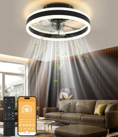 1 x RAW Customer Returns Nalezuns fan ceiling light, LED ceiling fan with lighting, 3 color temperatures and 6 speeds ceiling fan with lamp, remote control quiet dimmable fan ceiling lamp - RRP €69.99