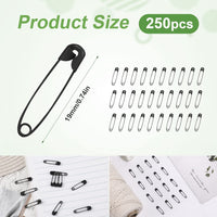 13 x Brand New 250 pieces safety pins with transparent cover, 19 mm assorted safety pins small black needle nickel-plated stainless steel safety pins for clothing sewing crafts jewelry DIY - RRP €84.5