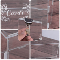 1 x RAW Customer Returns CECOLIC Acrylic Wedding Card Box with Lock, Large Clear Card Box with Sign, Wedding Money Post Gift Cards Holder Box for Wedding Reception, Anniversary, Birthday Party, Baby Shower - RRP €29.99