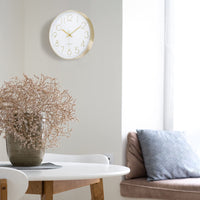 1 x RAW Customer Returns Lafocuse Modern Silent Gold Wall Clock, 3D Numbers Easy to Read, Classic Non-Ticking Quartz Clock for Kitchen Bedroom Living Room Office 30cm - RRP €18.99