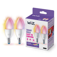 1 x RAW Customer Returns WiZ, E14 Color Wi-Fi Smart LED Light Bulb, 40W Equivalent, 470 Lumen, 2 Pack, Works with Alexa, Google Assistant and Apple HomeKit - RRP €33.72