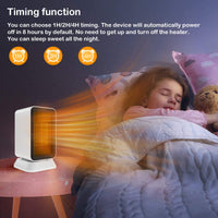 1 x RAW Customer Returns Panacare fan heater, electric heater with 3 power levels energy saving PTC ceramic timer rotation 3S heating tilt and cover protection, radiant heater for office, living room, bedroom - RRP €33.72