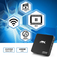 1 x RAW Customer Returns AGPTEK 4K 60hz MP4 Media Player Support 8TB HDD 256G USB Drive SD Card with HDMI AV Output for HDTV PPT MKV AVI MP4 H.265, Supports for Advertising, Subtitle Timing and Keyboard Control - RRP €82.99