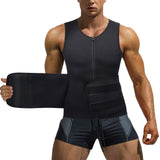 1 x RAW Customer Returns Bingrong Men s Sauna Vest Slimming Shapewear Men Neoprene Compression Vest for Slimming Sweating with Zipper for Sports Fitness Black 2.0, L  - RRP €26.77