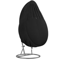 1 x RAW Customer Returns Callni Hanging Chair Cover, Waterproof, High-Strength 420D Oxford Fabric with Windproof Zipper, Swing Chair Protective Cover Hanging Basket, 190 115cm Black - RRP €24.19