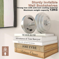 1 x RAW Customer Returns Sheeliy Invisible Bookshelf, Floating Bookshelf, Invisible Shelves for Books, Floating Shelves Wall for Bedroom, Floating Bookshelf Metal Stable for Office, Kitchen, Set of 4 - RRP €30.99