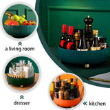 1 x Brand New Turntable Organizer Kitchen Organizer Lazy Susan Turntable Organizer With Non-Slip, Turntable Refrigerator Organizer, Rotating Spice Rack For Refrigerator Kitchens Green  - RRP €10.07