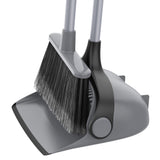 1 x RAW Customer Returns MR.SIGA Long-handled broom and dustpan set, vertical brush and combined dustpan for cleaning floors, gray - RRP €25.56