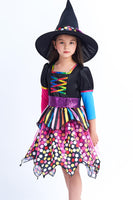 1 x RAW Customer Returns IKALI Witch Costume for Kids Girls, Spider Skeleton Halloween Carnival Party Dress 7-8 Years - RRP €17.8