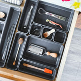 1 x RAW Customer Returns STOUCLA drawer organization system, 16 pieces drawer organizer kitchen, make up organizer, 3 sizes plastic storage box for kitchen, bathroom, make-up, office, dressing table, bedroom, black - RRP €20.4