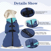 1 x RAW Customer Returns Kuoser Dog Coat Warmth, Winter Dog Jacket Dog Coats with Zip, Dog Coat for Medium Dogs, Windproof Winter Coat Dog Coat Outdoor, Blue M - RRP €33.42