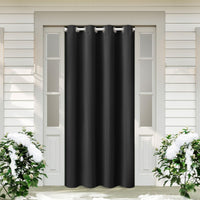 1 x RAW Customer Returns Lapalife Blackout Door Curtain with Eyelets, Room Darkening Thermal Insulated Curtain Drapery for Doors and Windows for Window and Door, Thermal Insulating, Home and Decoration, 132x203cm, Black - RRP €24.1