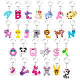 1 x Brand New BOXOB Pack of 26 keychains alphabet, cute animal keychains, decorative keychains, rewards for students, letter keychains, children s backpack decorations - RRP €19.2