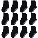 1 x RAW Customer Returns GRPSKCOS Baby Children s Socks ABS Non-Slip Toddler Socks 12 Pairs of Children s Stopper Socks for 0-10 Years Boys Girls Non-Slip Socks 7-10 Years, 3 Black - 12 Pairs  - RRP €20.99