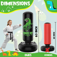 1 x RAW Customer Returns JUOIFIP Upgrade Punching Bag Kids with Handles, 63 Tall Sports Kids Teens Inflatable Punching Bag Standing, Gifts for Boys Girls Ages 5-12 for Practicing Karate, Taekwondo, MMA - RRP €33.77