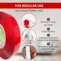 1 x RAW Customer Returns Extra strong transparent acrylic double-sided tape, heat resistant nano magic tape transparent double-sided tape for a long-lasting and strong hold Width 9mmx11m  - RRP €17.24