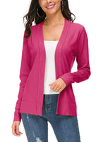 1 x RAW Customer Returns EXCHIC Women s Long Sleeve Thin Casual Knitted Coat Lightweight Cardigan M, Rose  - RRP €32.98